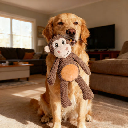 Durable Long-Legged Monkey Squeaky Plush Dog Toy, Bite Proof Interactive Toy for Aggressive Chewers, Training Toy for All Size