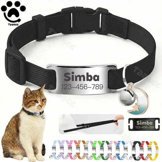 Custom Name Tag Adorable Gold Bell Soft Velvet Collar Personalized Kitten Puppy Collar Fit for Dogs Cats Ideal Gift for Pets